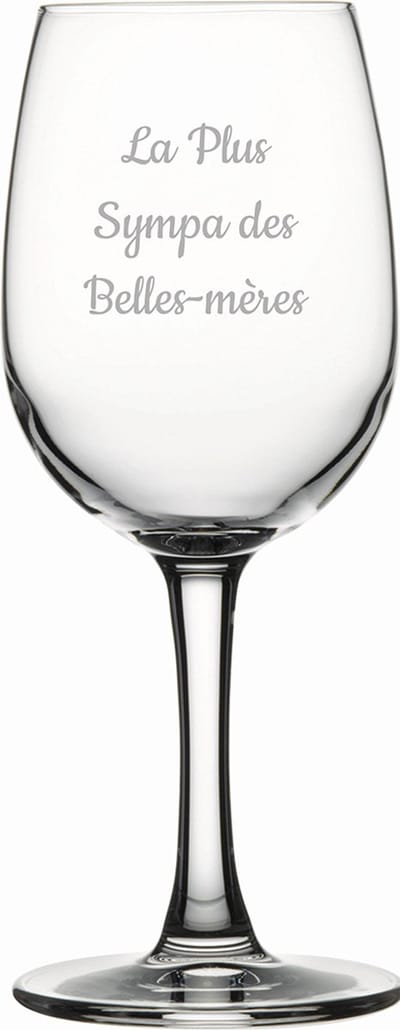 Witte wijnglas gegraveerd - 26cl - La Plus Sympa des Belles-mères
