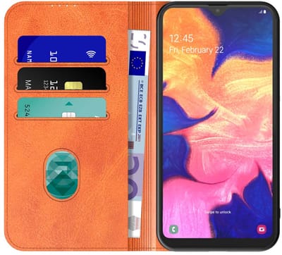 Geschikt voor Samsung Galaxy A10 Telefoonhoesje Bruin Kunstleer Met Magnetische Sluiting - Portemonnee BookCase Met Pasjeshouder - ProtX
