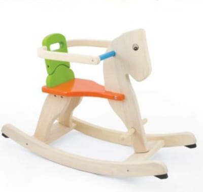 Pintoy Houten hobbelpaard met afneembare veiligheidsbeugel