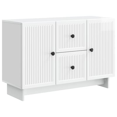 vidaXL - Dressoir - met - lade - Hoogglans - Wit - 89 - x - 34,5 - x - 60 - cm - Bewerkt - hout