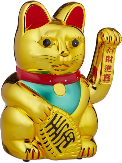 Zwaaiende kat XXL - Maneki Neko - op batterijen - 48 cm