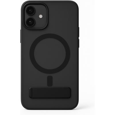 Coverzs Matte Hoesje met Standaard (Zwart) - Geschikt voor iPhone 13 - Hoesje Geschikt voor MagSafe - Stevige Case met Premium Bescherming