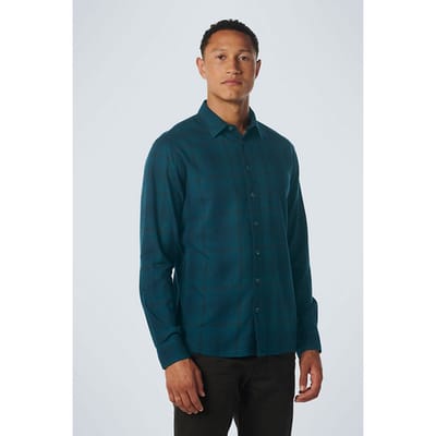 No Excess Shirt Check Ocean Maat: M | Casual Overhemden Outlet | Heren | Groen