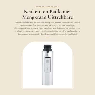Dailygoods- Keukenkraan met uittrekbare uitloop - Keukenkraan - Sprayer - ABS kunststof - Verstelbaar - Eenvoudig te installeren - Zilver - Kraan