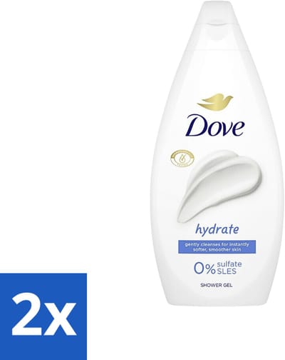 Dove Hydrate - Douchegel - Sulfaatvrij - 250 ml - Voordeelverpakking - 2 stuks