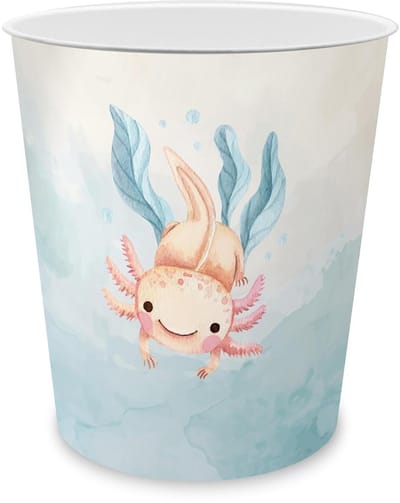 Prullenbak Kinderkamer - Afvalbak Kind - Orde Houden - Stevig Kunststof - 11 Liter - Axolotl Motief