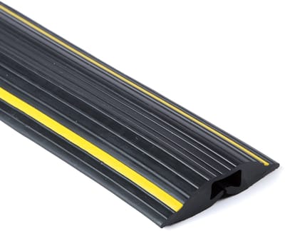Rubbermagazijn - Kabelgoot - 1 kanaal - Zwart/geel - Lengte = 9 meter - BxH=63x13mm - Kabelbeschermer - Veilige verwerking van kabels - Kabelgoot