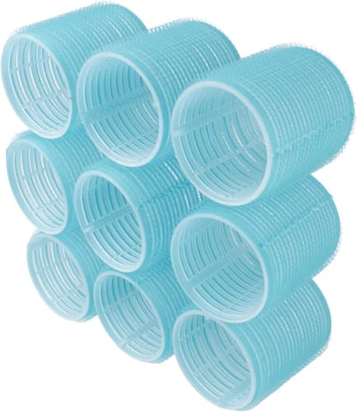 SnelShoppen - Professionele Zelfklevende Haarkrullers 57 mm - Lichtblauw - 9 Stuks - Ideaal voor Krullen en Volume - Perfect voor Feestjes en Dagelijk