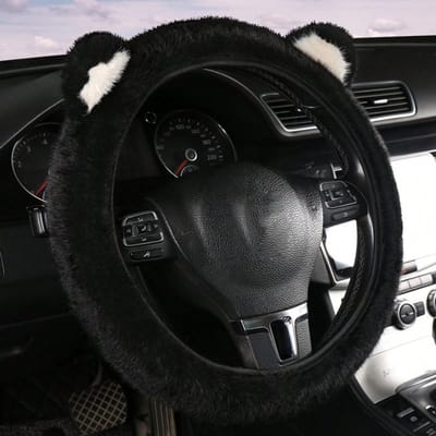 1 stuks Auto Stuurhoes, Modieus, Antislip, Warm, Pluche, Universeel, Lieflijk, Cartoon, Damesmodel, Beschermend Auto-accessoire voor de Winter one-size