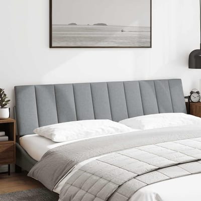 vidaXL - Hoofdbordkussen - "Hanko" - 200 - cm - stof - lichtgrijs