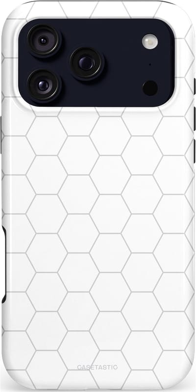 Casetastic hoesje geschikt voor Apple iPhone 17 Pro Max - MagSafe - Dubbellaagse bescherming - Zilverraat - Fashion Case - Wit