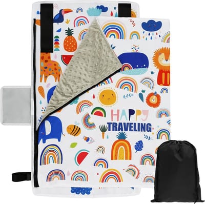 Vliegtuig zitverlenging - Reisbed kinderen - Comfortabel reizen - Inclusief deken - 77 x 44 cm - Wit