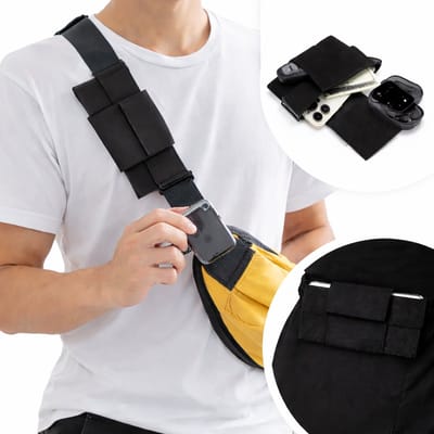 Elastische Sport Smartphone Tasje – Zwarte Body-Hugging Opbergtas voor Mobiele Telefoon – Lichtgewicht, Anti-Diefstal & Comfortabel – Klittenbandsluiting