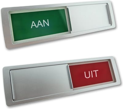 CombiCraft schuifbordje met "Aan-Uit" in zilver 178 x 50 mm - set van 5