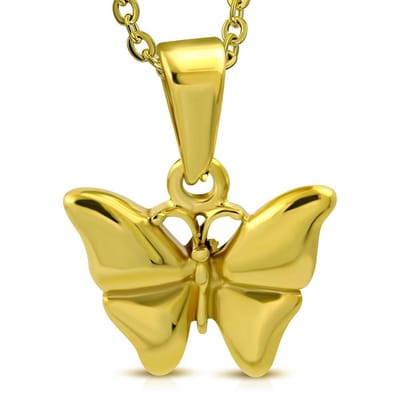 Amanto Ketting Bonne G - 316L Staal - Vlinder - 15x17mm - 45cm