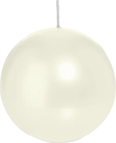 Trend Candles Bolkaars glad - 6x - parelmoer - 8 cm - 25 branduren - ronde kaarsen