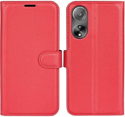 Coverup Hoesje - Geschikt voor OPPO A98 Hoesje - Coverup Book Case - Rood