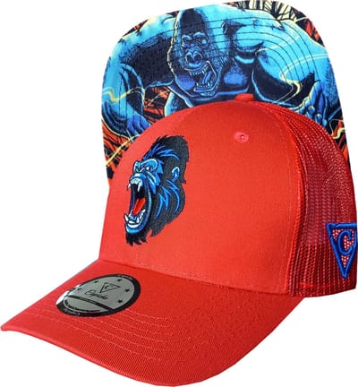 Capiche® Trucker Pet Heren – Gorilla – Oranje – Verstelbaar met Druksluiting – Sportcap – Baseball Cap – Mannen Cap