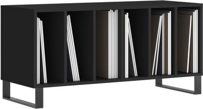 Platenspeler Meubel - LP-kast - Platenspelerkast - Draaitafelstandaard - Platenspelerstandaard - Vintage Displayplank - Zwart