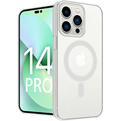 ShieldCase telefoonhoesje geschikt voor Apple iPhone 14 Pro Magneet hoesje - transparant - Backcover case doorzichtig - Shockproof hoesje - Met oplaad ring