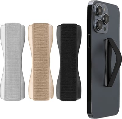 kwmobile vingerhouder voor smartphone - Vingergreep voor telefoon - Zelfklevende finger holder - Set van 3 - In zwart / goud / zilver