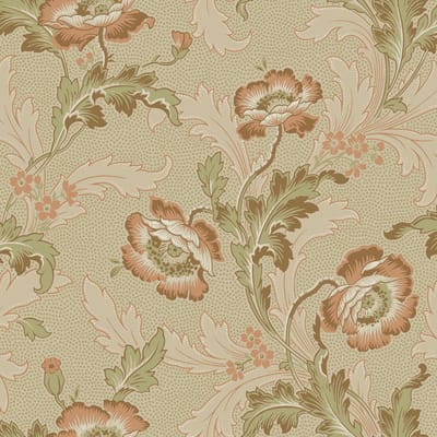 Boråstapeter Vliesbehang 8069 - Anno II - Botanisch Rood - 53cm x 10.05m