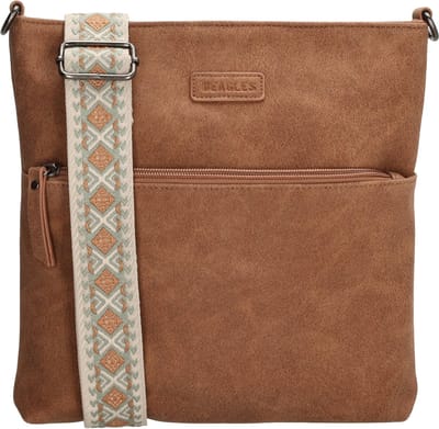 Beagles Malaga Schoudertas Dames - Handtas met verstelbare en afneembare schouderband - Tas van Imitatieleder - Bruin