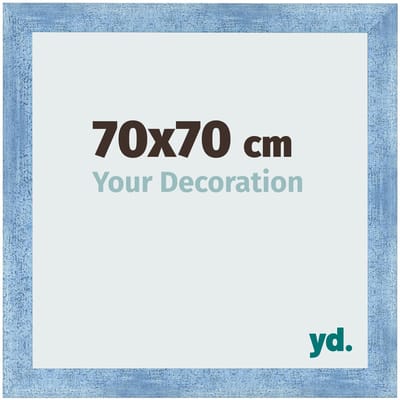 Your Decoration - Fotolijst 70x70 cm - MDF - Helder Blauw Geveegd - Pisa