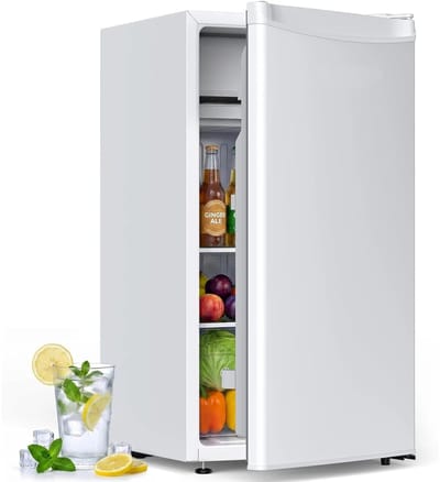 Celestul Mini Koelkast 90L - Koelkast met Vriesvak - Stille Minibar 41 dB - Compacte Koelkast voor Slaapkamer, Kantoor & Studentenkamer - Wit