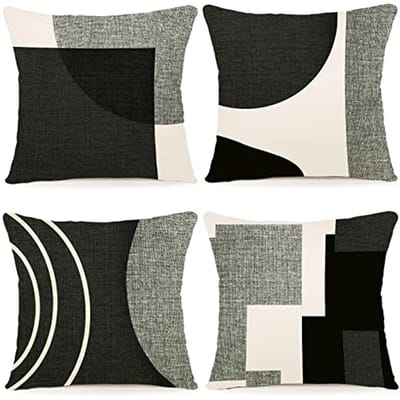 Kussensloop 45 x 45 cm set van 4 - Geometrisch patroon sierkussenhoezen voor woonkamer en bank