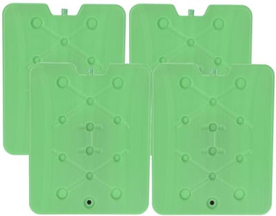 Excellent Houseware Koelelement Ice Pack - 4x - groen - plat - polyethyleen - 900 gram - 32 x 25 x 1 cm - schijf