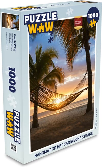 Puzzel Hangmat op het Caribische strand - Legpuzzel - Puzzel 1000 stukjes volwassenen