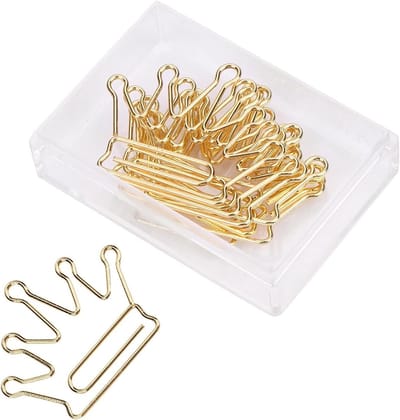 Kroon Papierclips - Bladwijzers Metalen Clips - Documenten Organiseren - Uniek Kroon Ontwerp - 10 Stuks - Goudkleurig