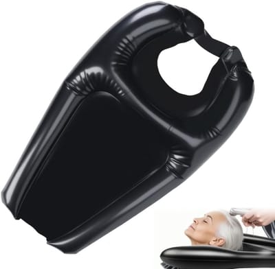 Draagbare shampoo voor thuis, opblaasbaar bassin, kappersbak, thuis, draagbaar, zwart, pvc, wassen, haar, ideaal voor gehandicapten, zwangere vrouwen, kinderen, ouderen, voeding