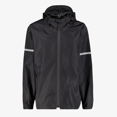 Mountain Peak kinder regenjas met klep capuchon - Zwart - Maat 116