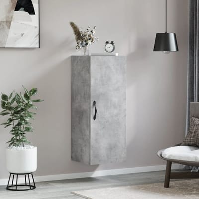 vidaXL - Wandkast - 34,5x34x90 - cm - bewerkt - hout - betongrijs