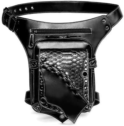 Punk Stijl Vintage PU Heuptas Heren – Multifunctionele Drop Leg Tas, Motorfiets Tas, Fietstas, Outdoor Rugzak, Reistas en Wandeltas