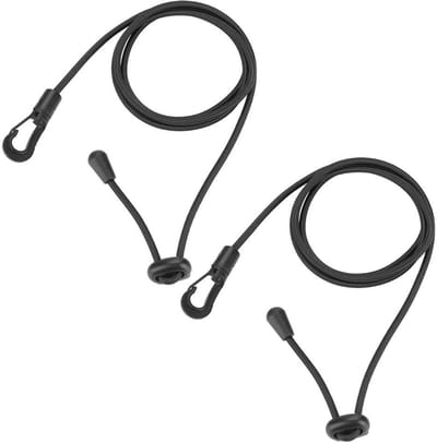 Dailygoods- Peddellijn Verstelbaar - Elastische Peddellijn - Peddelveiligheidslijn - Bungee Koord - Kabelhaak - Hoogwaardig Rubber - Peddelkoord