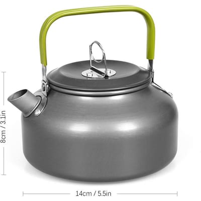 Bouilloire à eau Portable, théière à café, bouilloire à thé en alliage d'aluminium pour l'intérieur et l'extérieur 0.8L gray