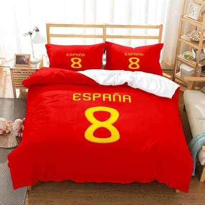 Dekbedovertrekset met rugnummer van de kernspeler van het nationale voetbalteam, verkrijgbaar in de maten EU (eenpersoons, tweepersoons, kingsize, VS, twin, full, queen). 150*200cm 3pcs