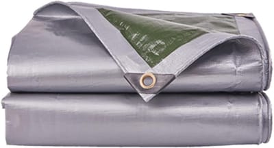 Dekzeil Zilver - Tarp Beschermhoes - Buiten Beschermen - Dubbelzijdig PE Coating - 5x8m - Zilver