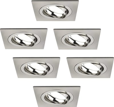 Ledvion - 6X LED Inbouwspot Sevilla - Dimbaar - 3W - 6500K - Ø92 mm - RVS