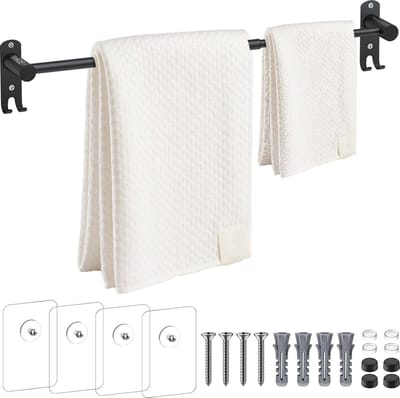 Verstelbare handdoekhouder voor badkamer en keuken – Wandmontage, 40-70 cm, roestvrij staal, inclusief bevestigingsmaterialen