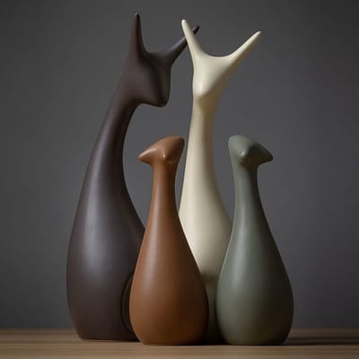Dailygoods- Hert Ornament Handgemaakt - Beeldjes Decoratie - Sculptuur - Beelden voor Binnen - Beeldjes Liefde - Milieuvriendelijk Materiaal - Beeldje