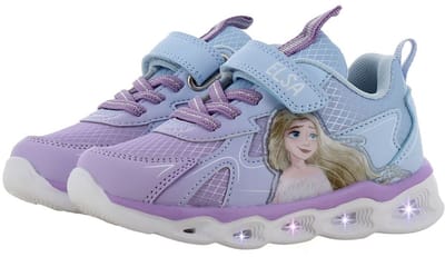 Frozen - Schoenen voor meisjes met lichtjes - Elsa sneakers voor kinderen met klittenband - Lichtgevende kindersneaker - Maat 24 - Paars