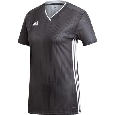 Adidas Tiro 19 Shirt Korte Mouw Dames - Donkergrijs / Wit | Maat: M