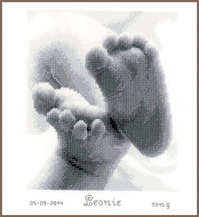 Vervaco - Telpakket kit - Geboorte - Babyvoetjes - PN-0149170 - Borduren - Borduurpakket - Borduurpakket geboorte - Borduurpakket volwassenen