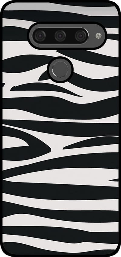 Smartphonica Telefoonhoesje Geschikt voor LG V40 met zebra opdruk - TPU backcover case zebra design - Zwart Wit geschikt voor LG V40