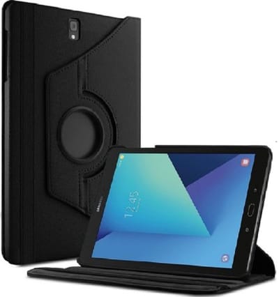 Pearlycase Zwart Beschermhoes Cover 360Â° Draaibare Case voor Samsung Galaxy Tab S3 9.7(t820/t825)