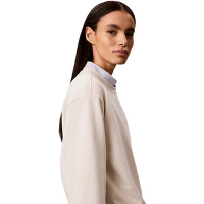 Calvin Klein Long Sleeve Baby Terry Seasonal Tofu Maat: S | Longsleeves Outlet | Dames | Wit